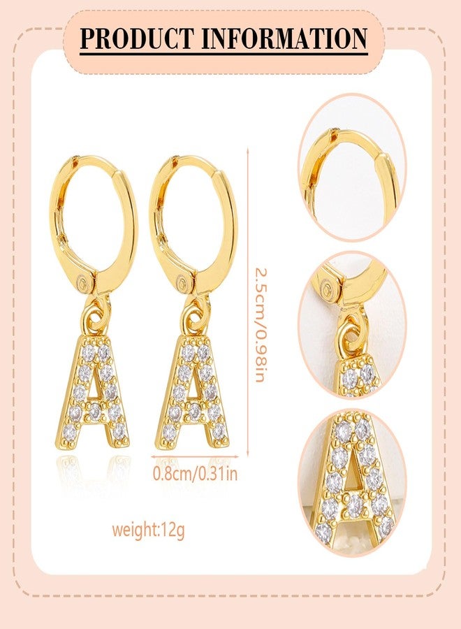 VDKIDKT Initial Hoop Earrings for Girls Women, 18K Gold Plated CZ Letter Small Huggie Hoop Earrings with Initial Dangle Earrings Jewelry Gifts for Girls (X) - Image 3